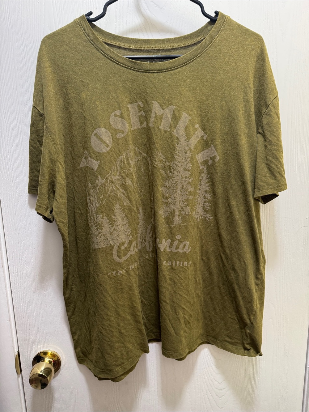 Time and Tru Olive Green Yosemite Graphic Tee